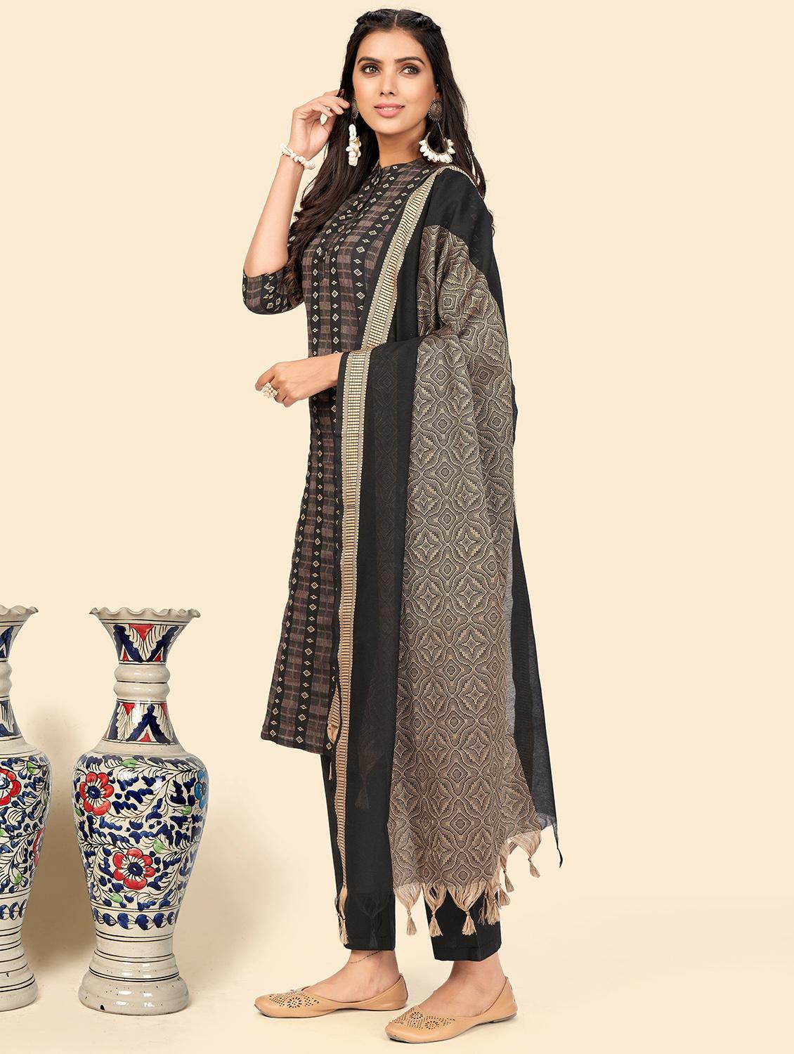 self design kurta dupatta set - 19942843 - Standard Image - 1