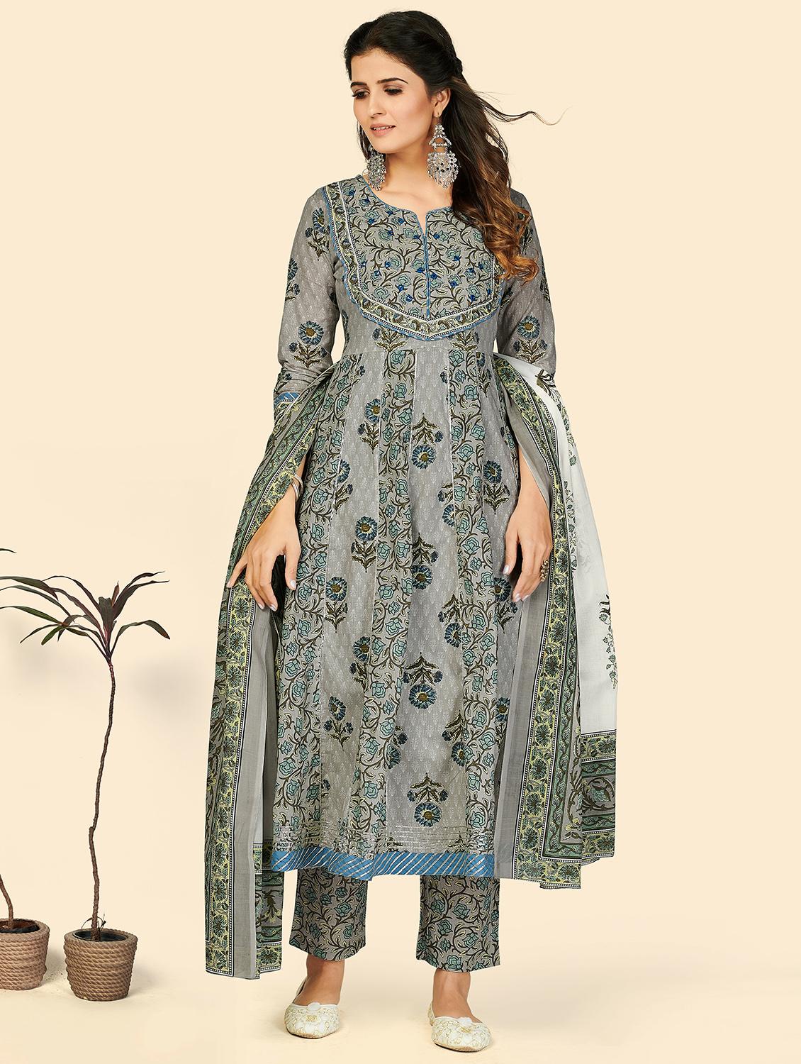 printed kurta dupatta set - 19942848 -  Standard Image - 1
