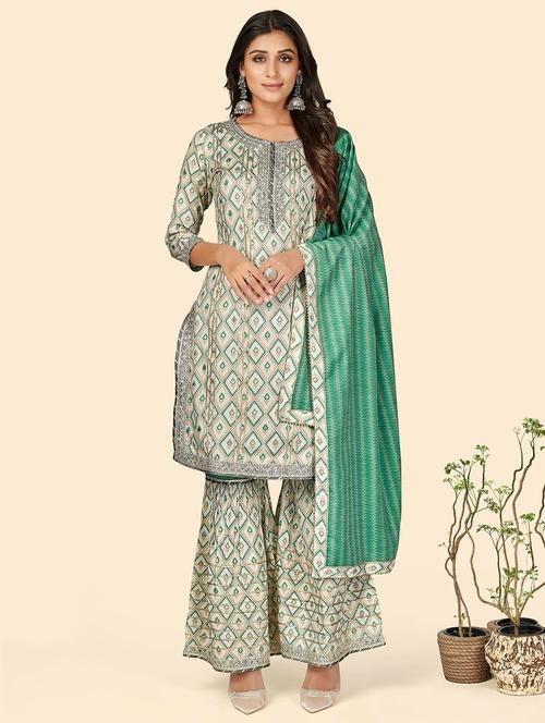 printed kurta sharara set - 19942872 - Standard Image - 0