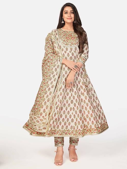 printed kurta dupatta set - 19942942 - Standard Image - 0