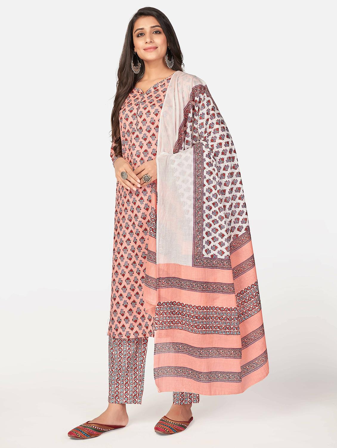 printed kurta dupatta set - 19942949 -  Standard Image - 1