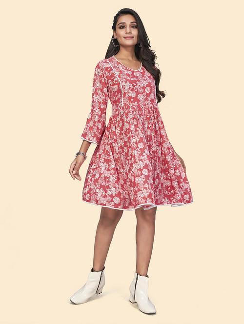 women's fit & flare floral dress - 19943280 - Standard Image - 0