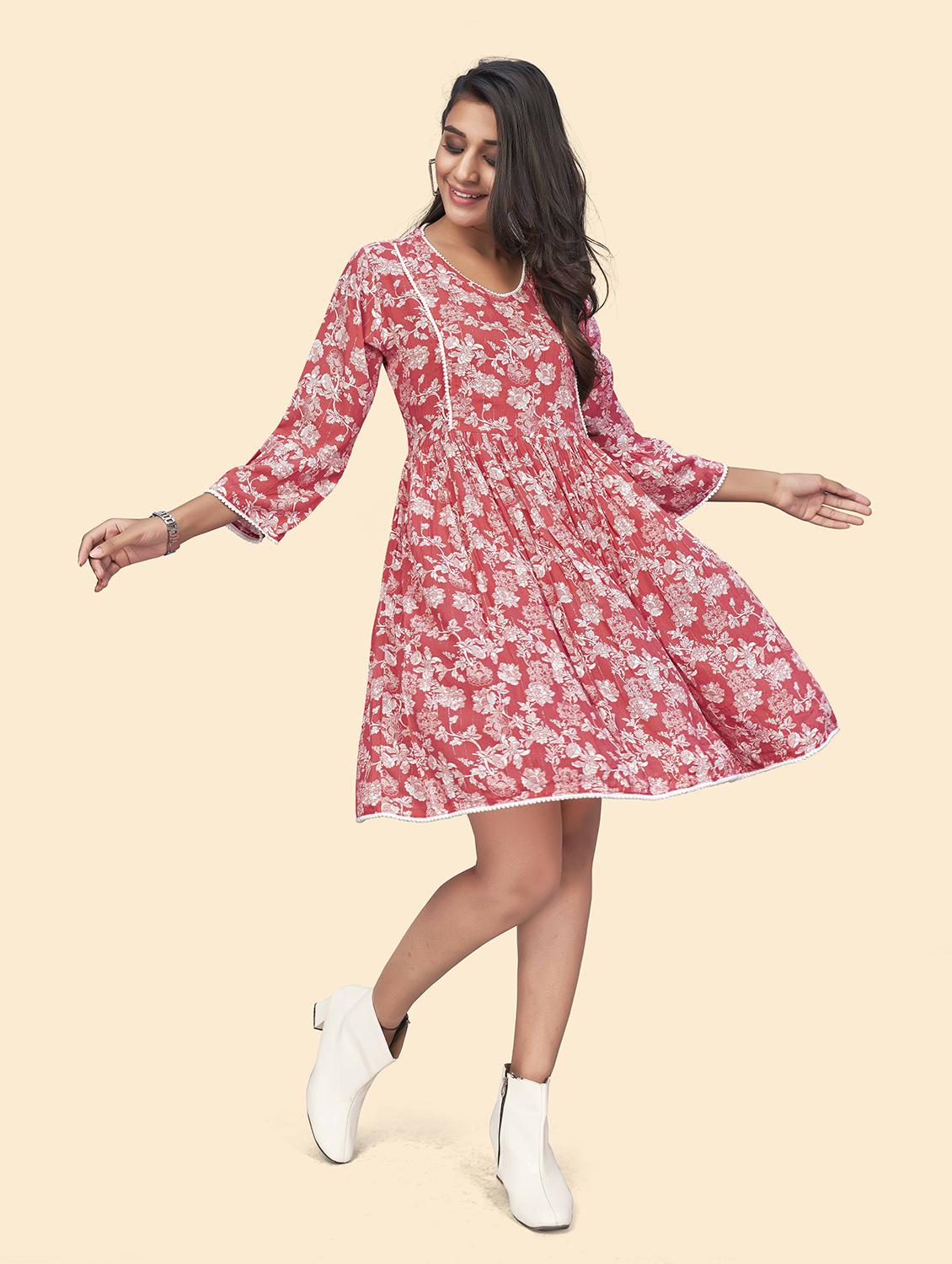women's fit & flare floral dress - 19943280 - Standard Image - 4