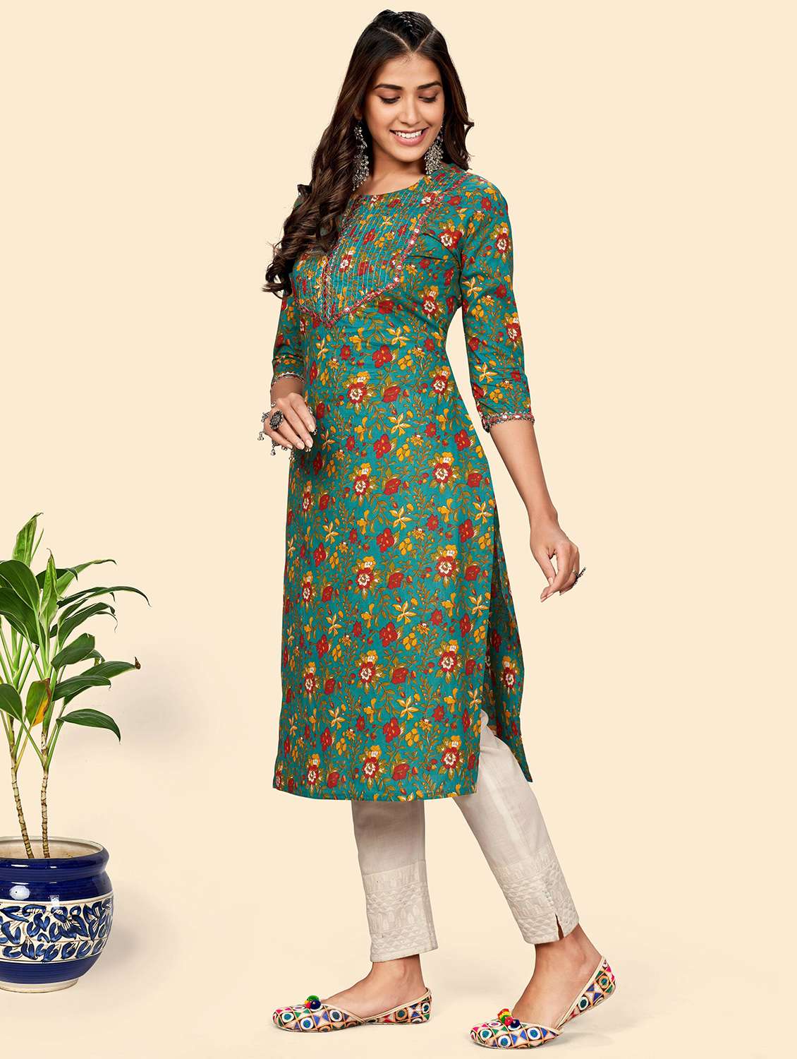 women's straight kurta - 19943331 - Standard Image - 1