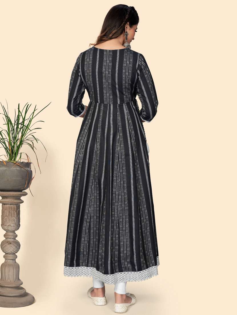round neck printed anarkali kurta - 19943464 -  Standard Image - 4