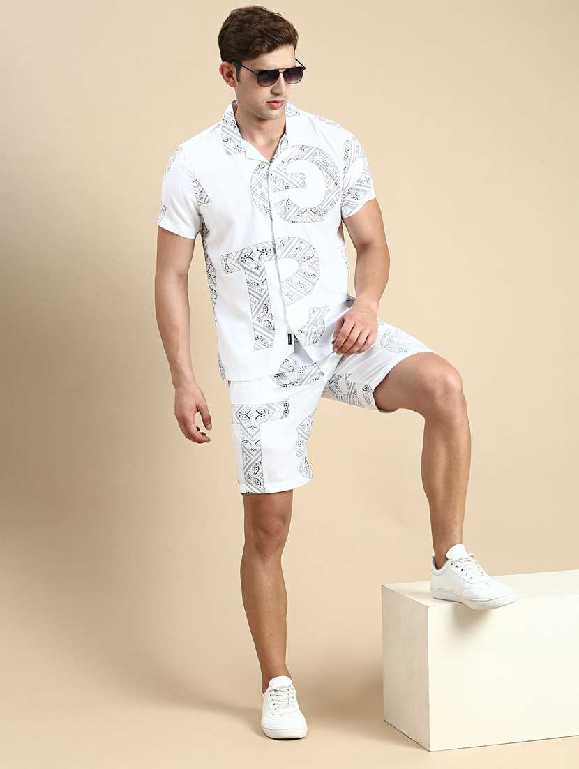 men's printed shorts co ord set - 19944437 -  Standard Image - 4