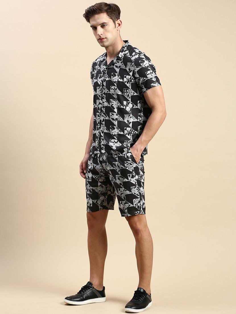 men's printed shorts co-ords set - 19944444 - Standard Image - 1
