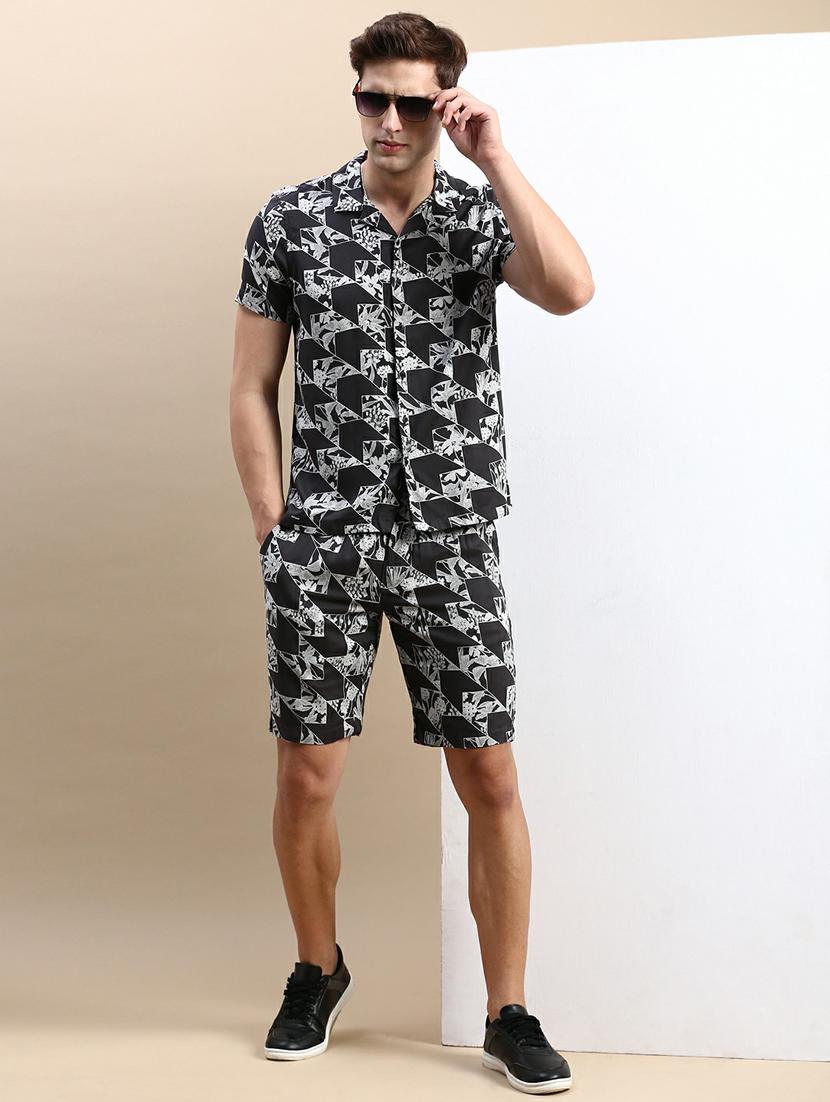 men's printed shorts co-ords set - 19944444 - Standard Image - 4