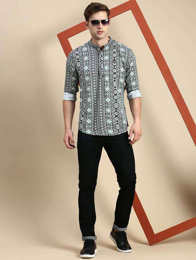 printed viscose shorts kurta - 19944464 -  Standard Image - 4