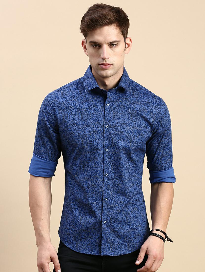 blue cotton casual shirt