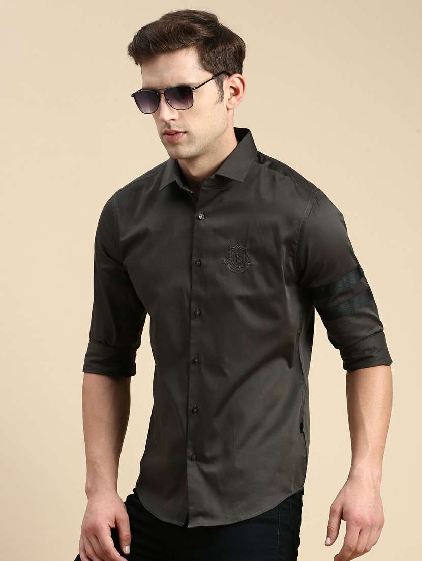 mens solid casual shirt - 19944514 -  Standard Image - 1