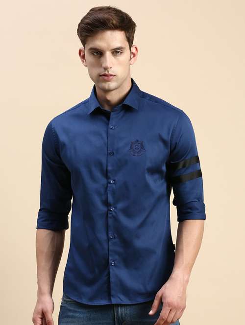 blue cotton casual shirt - 19944519 -  Standard Image - 0