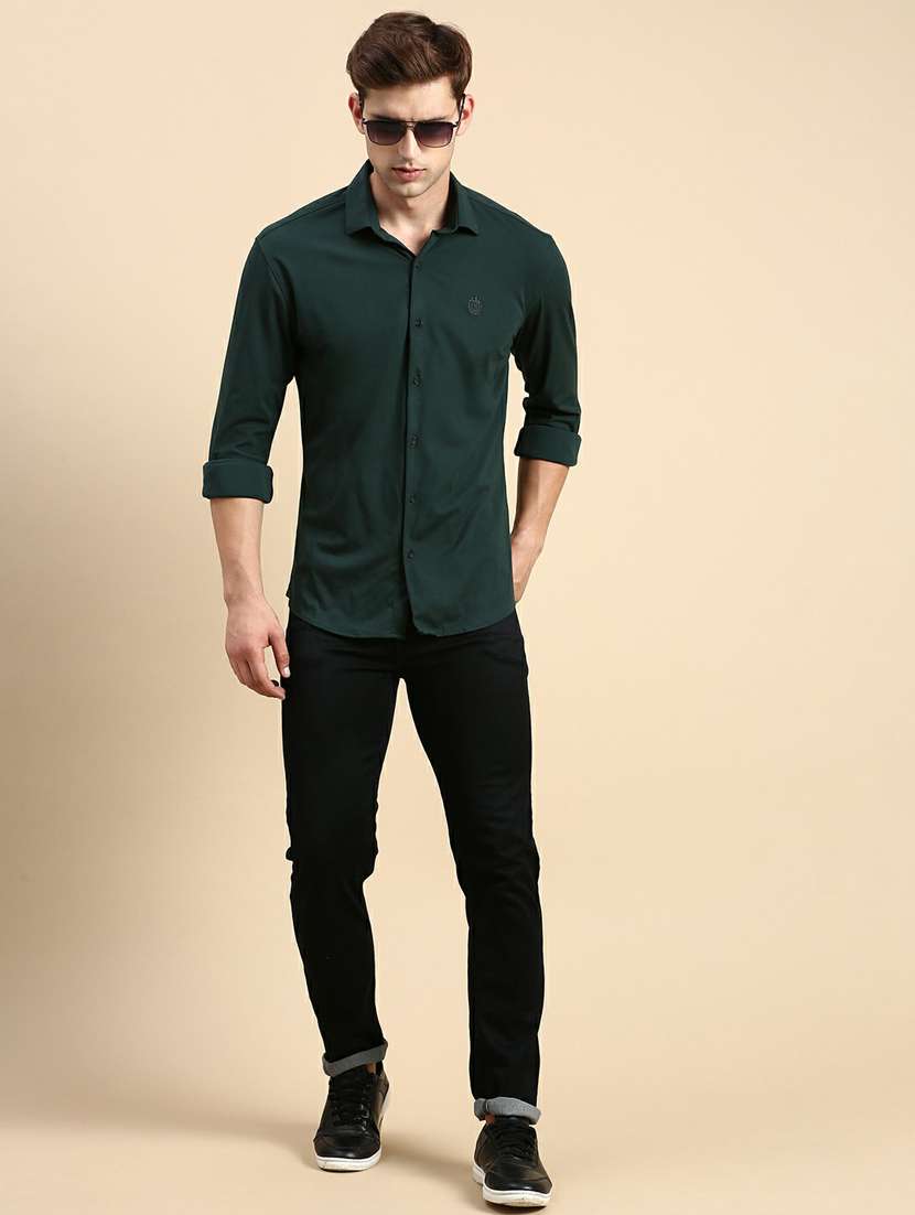green cotton casual shirt - 19944525 -  Standard Image - 4