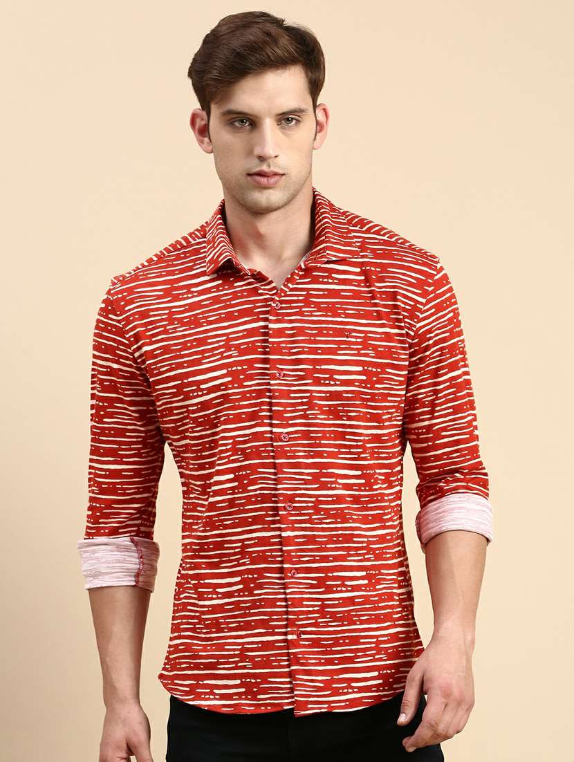 brown cotton casual shirt