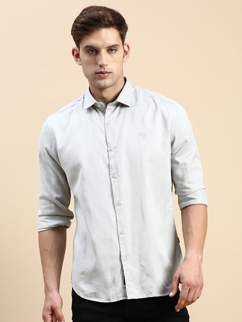 grey cotton casual shirt - 19944566 -  Standard Image - 0