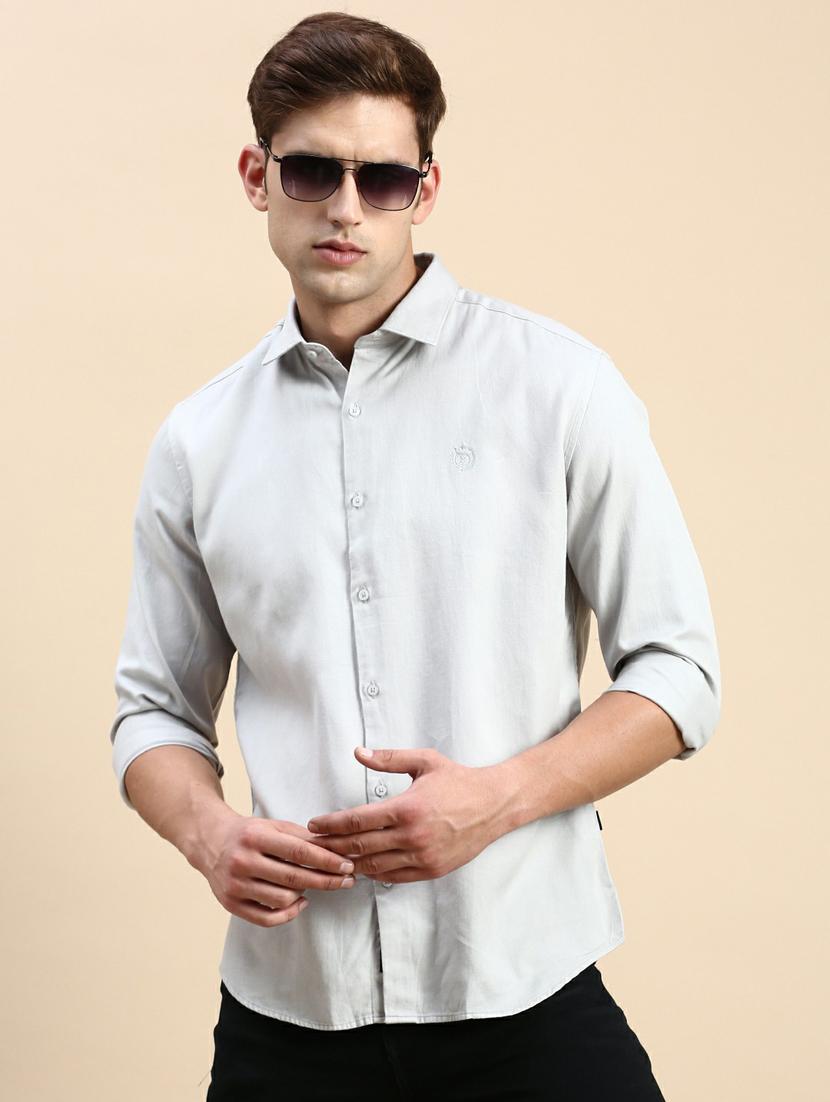 grey cotton casual shirt - 19944566 -  Standard Image - 1