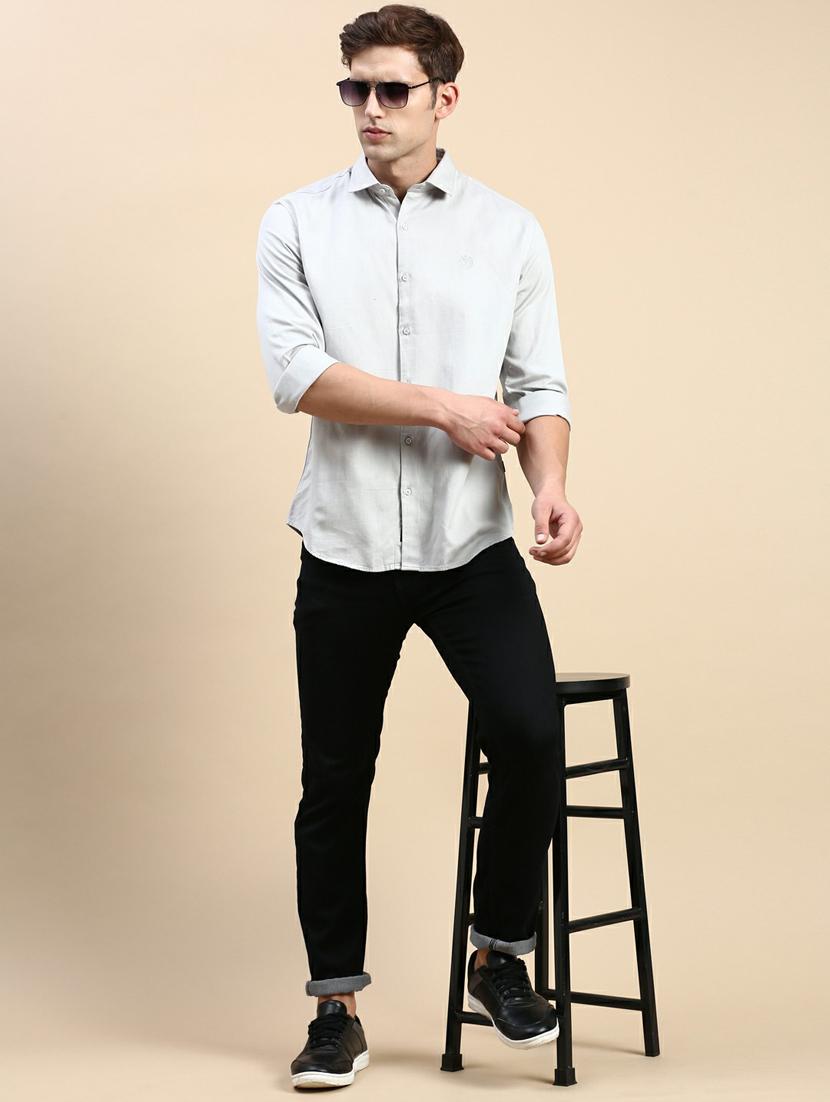 grey cotton casual shirt - 19944566 - Standard Image - 4