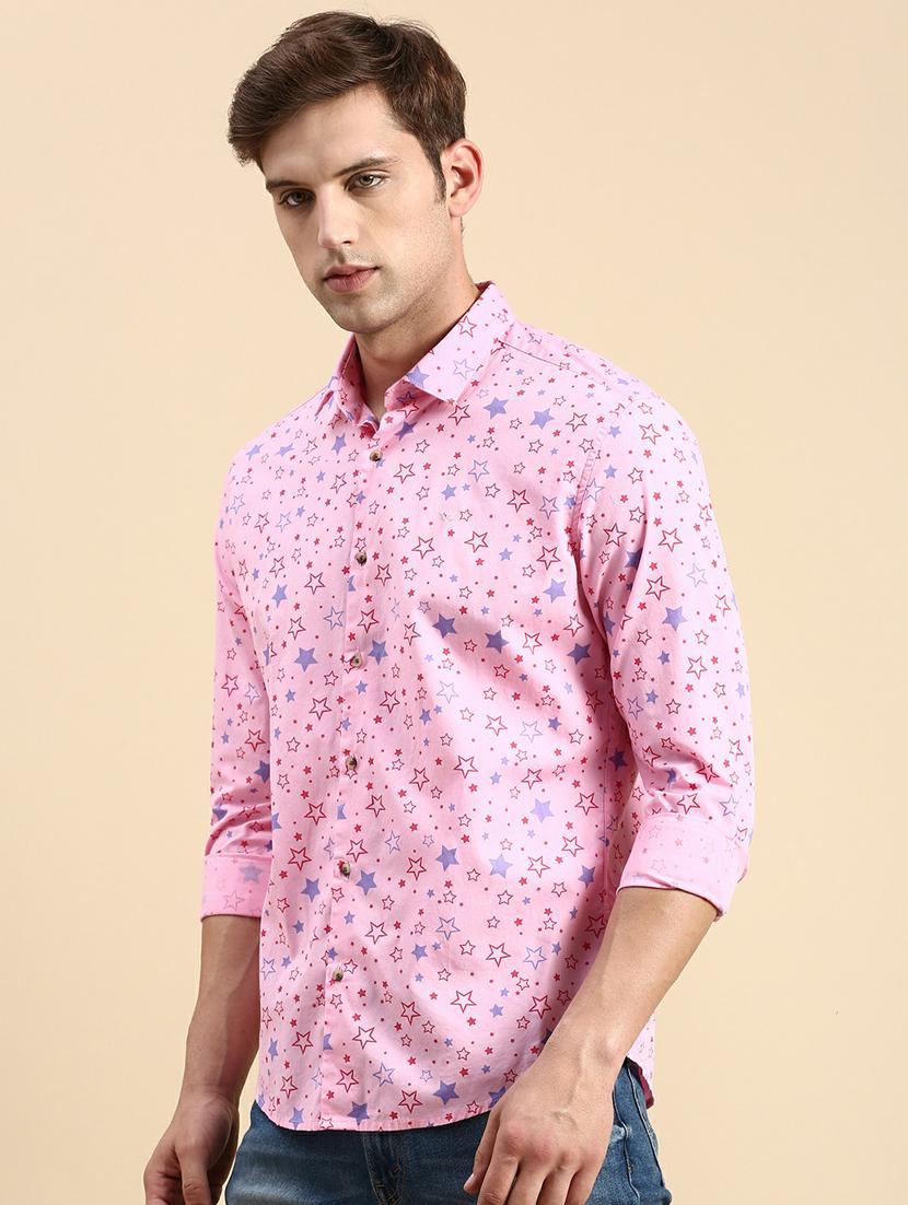 mens geometric casual shirt - 19944576 - Standard Image - 1