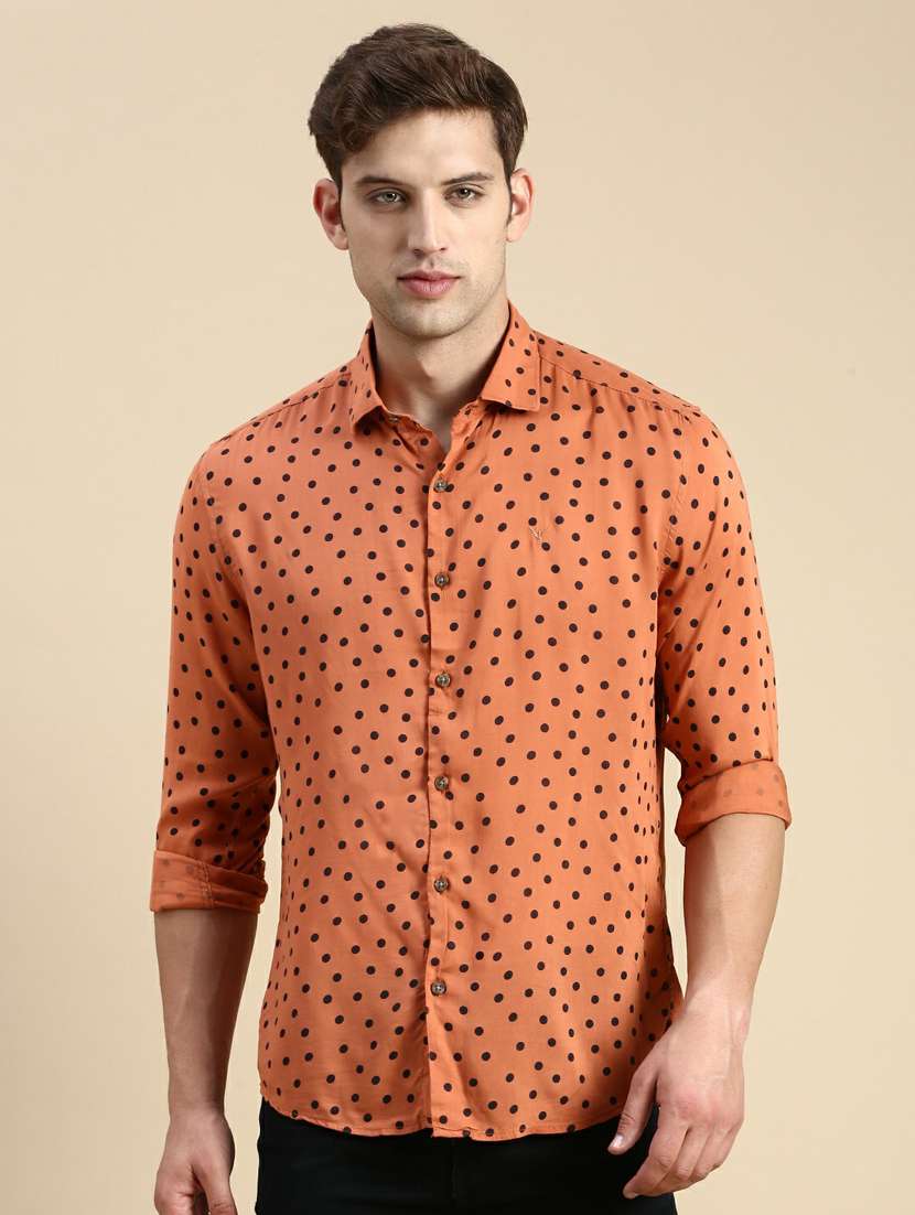 mens polka dots casual shirt