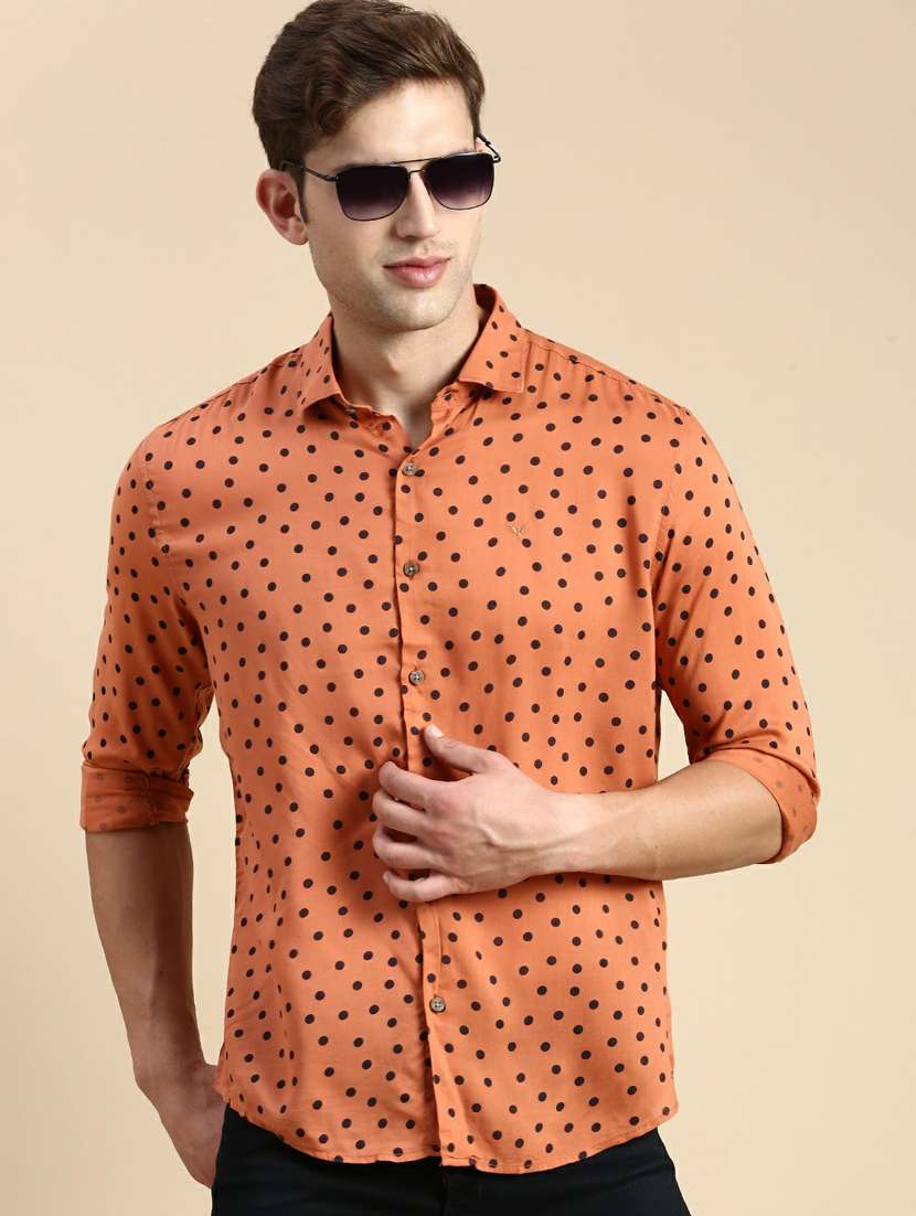 mens polka dots casual shirt - 19944598 - Standard Image - 1