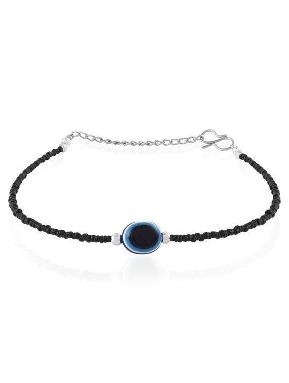 evil eye single leg black beaded anklet - 19944658 - Zoom Image - 0