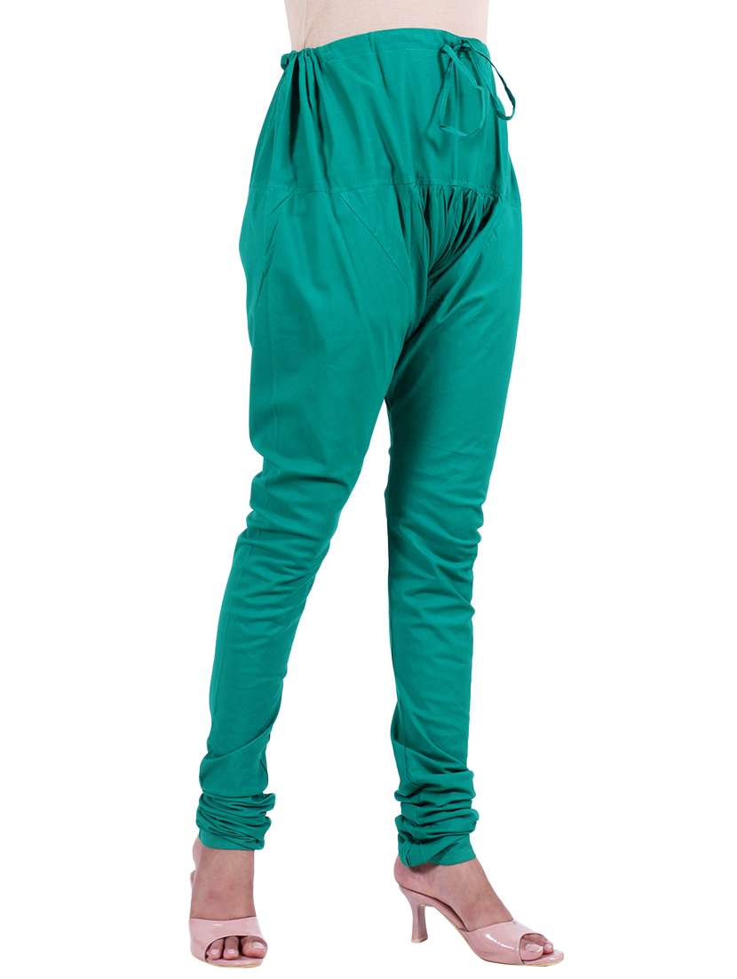 green cotton churidar - 19944693 - Standard Image - 1