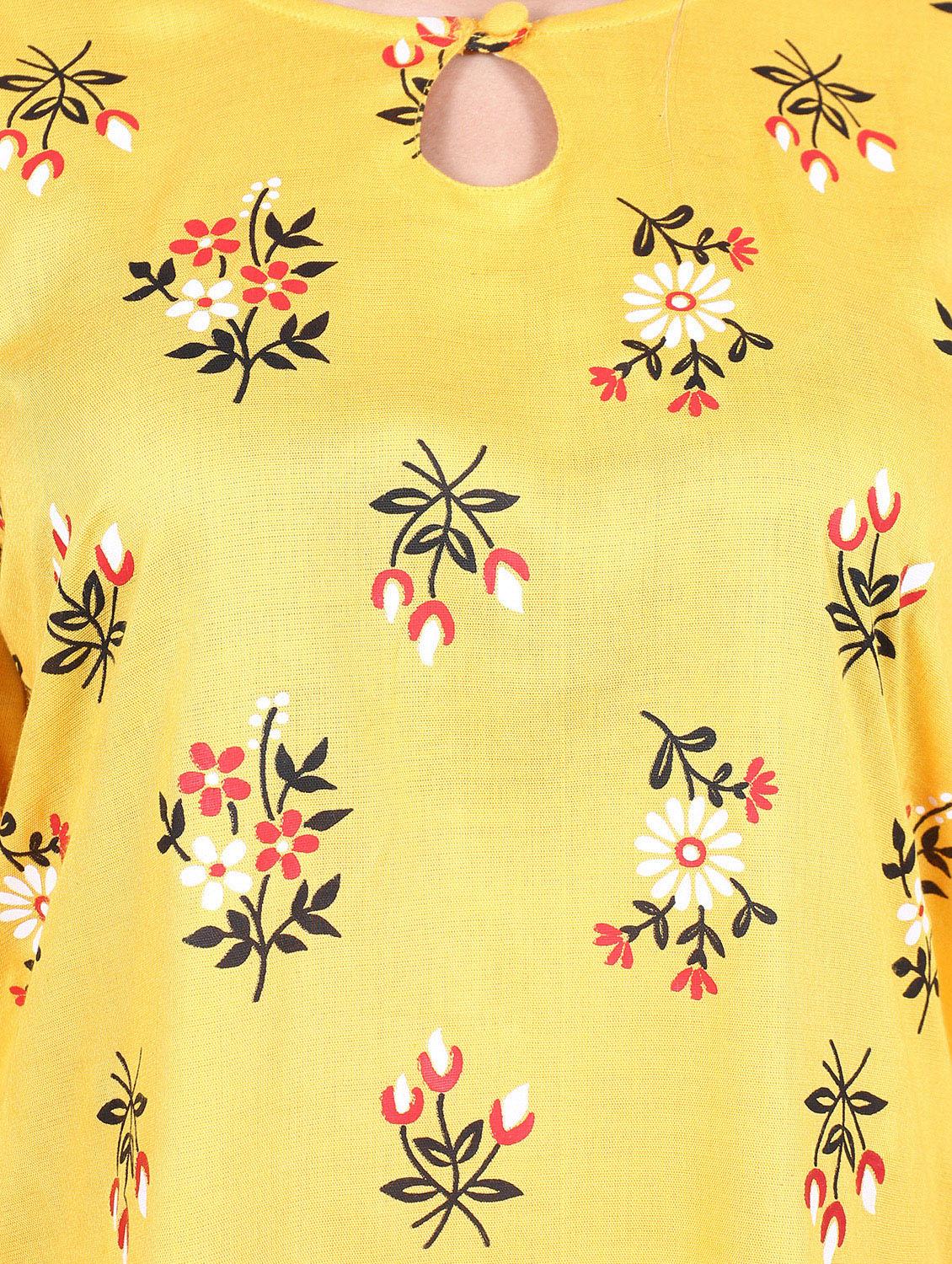 yellow printed regular tunic - 19944826 - Standard Image - 4