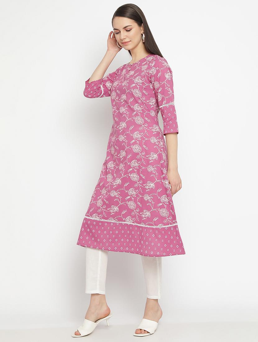 embroidered rayon kurta pant set - 19945293 -  Standard Image - 1