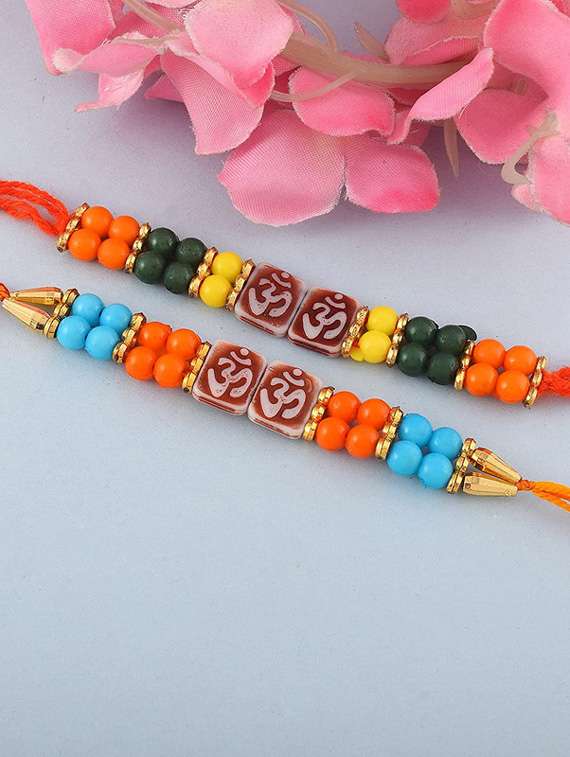 multi colored beads detailed rakhi set - 19945322 -  Standard Image - 1