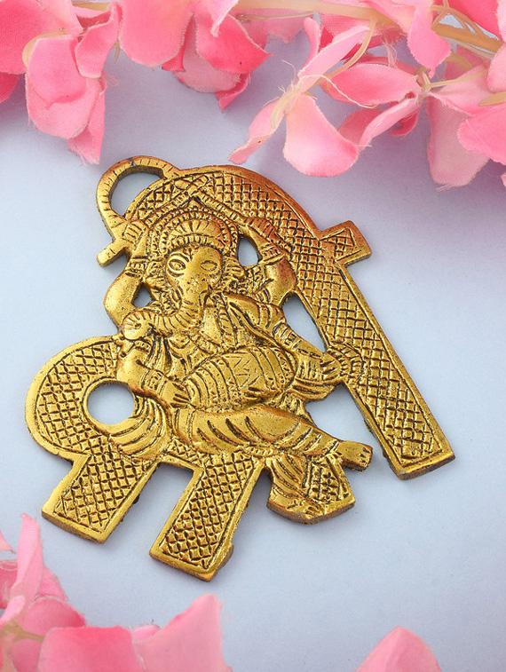 shree ganesha gold show piece for home - 19945323 - Standard Image - 1