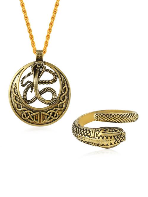 gold plated pendant and finger ring combo - 19945350 -  Standard Image - 0
