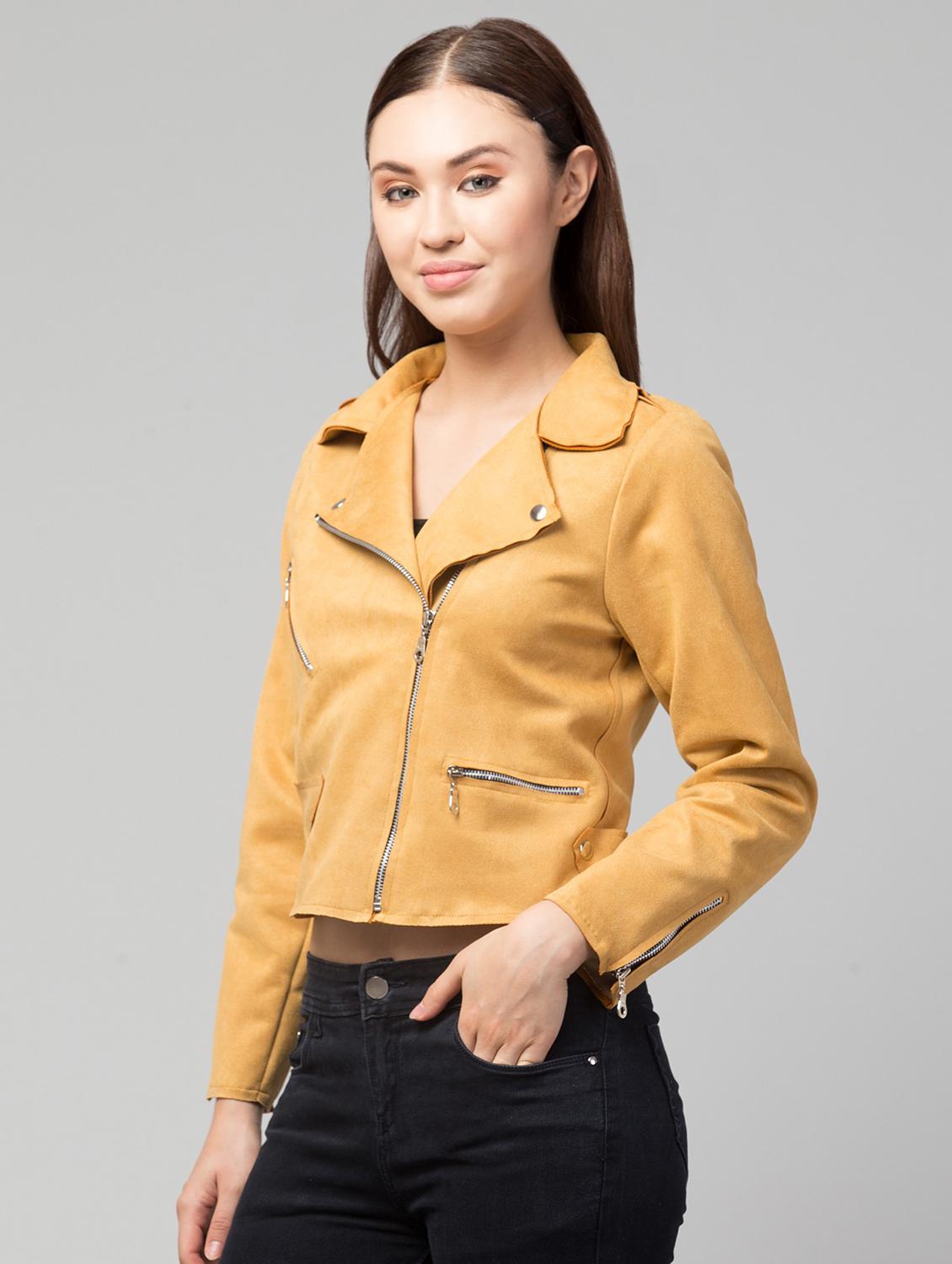 zipper solid red regular jacket - 19945472 - Standard Image - 1