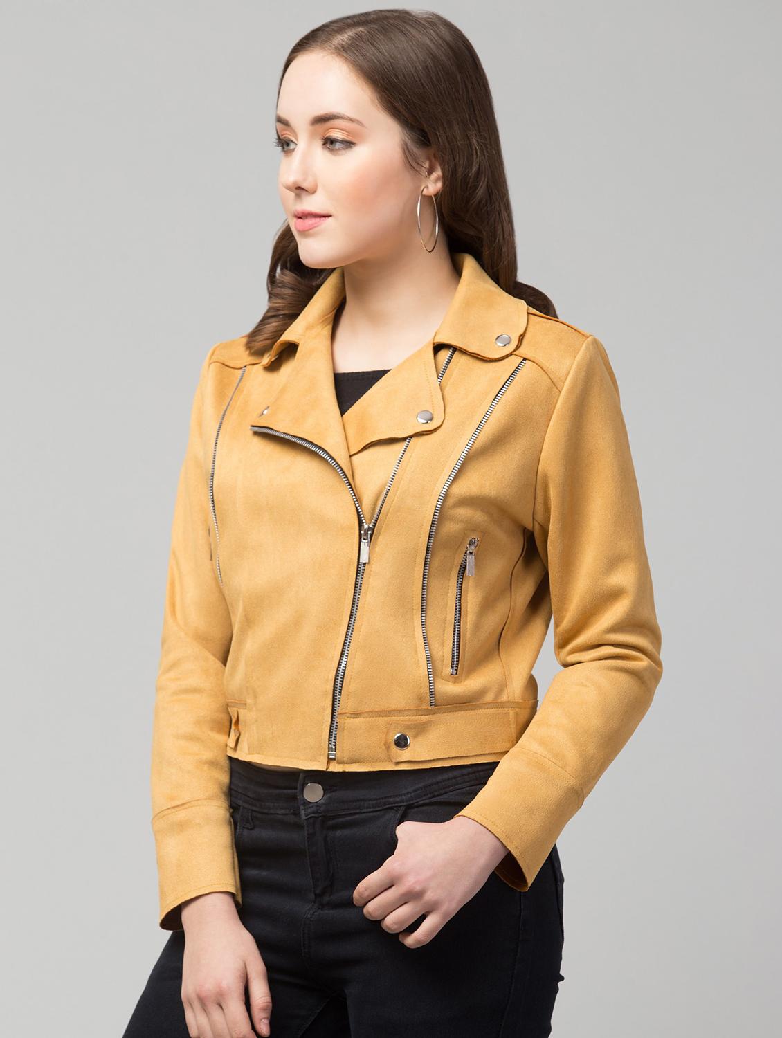 zipper solid yellow regular jacket - 19945479 -  Standard Image - 1