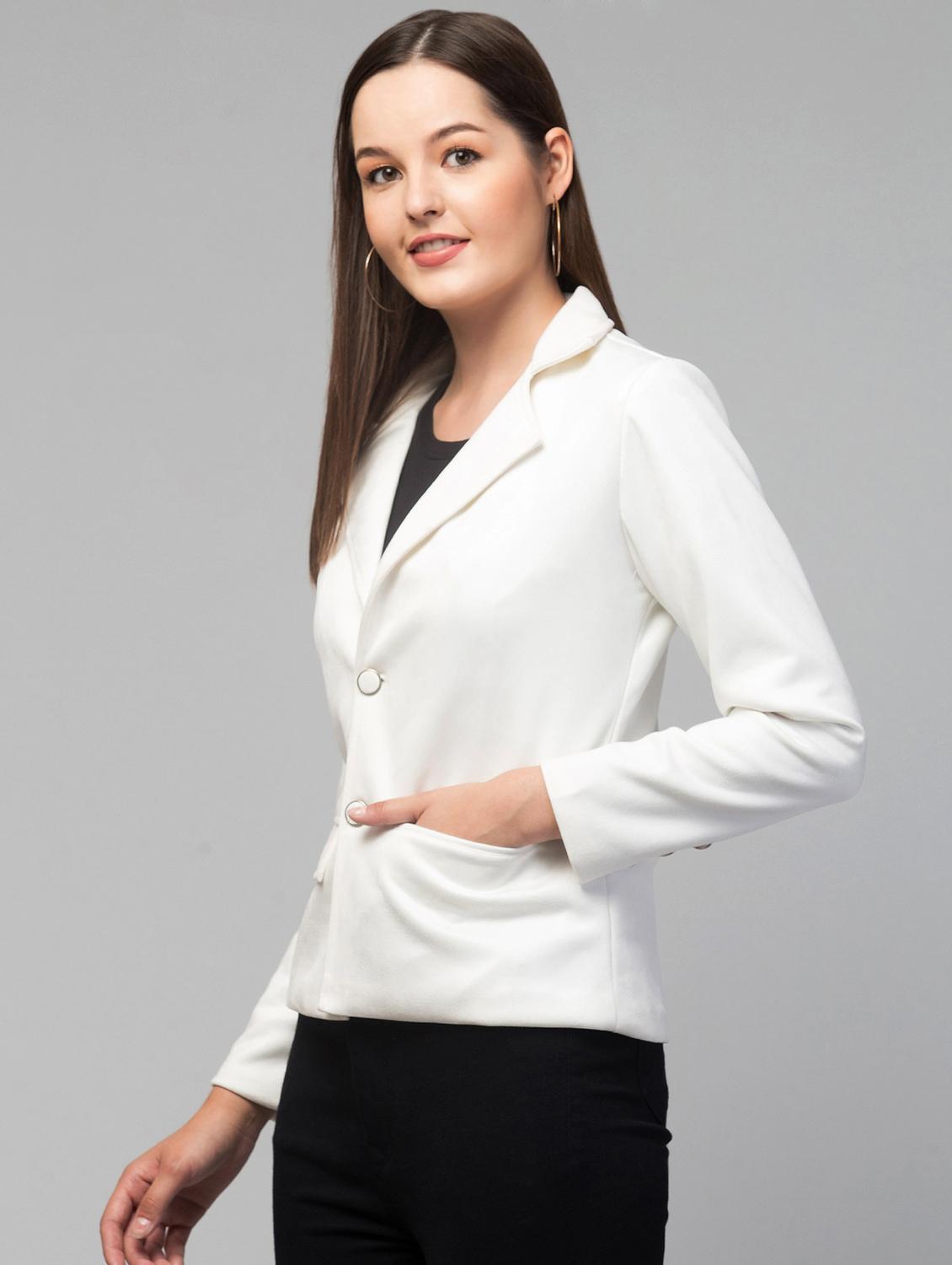 spread collar solid regular jacket - 19945493 - Standard Image - 1
