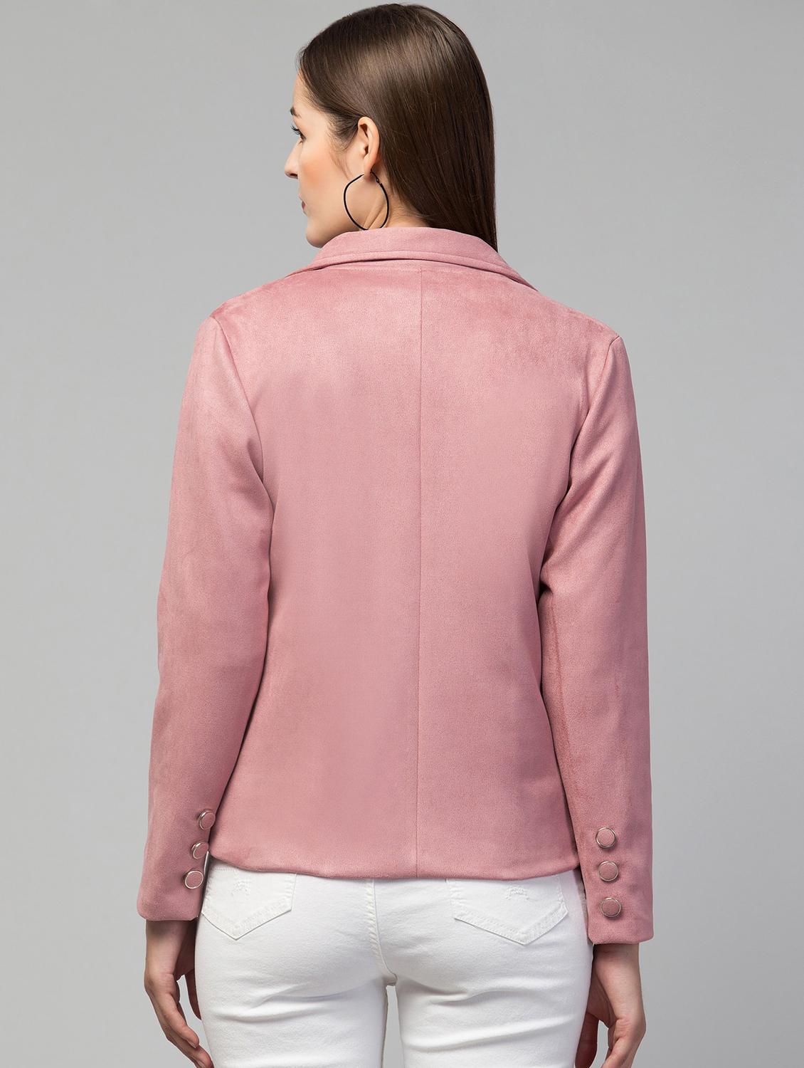 pink solid regular jacket - 19945499 - Standard Image - 1