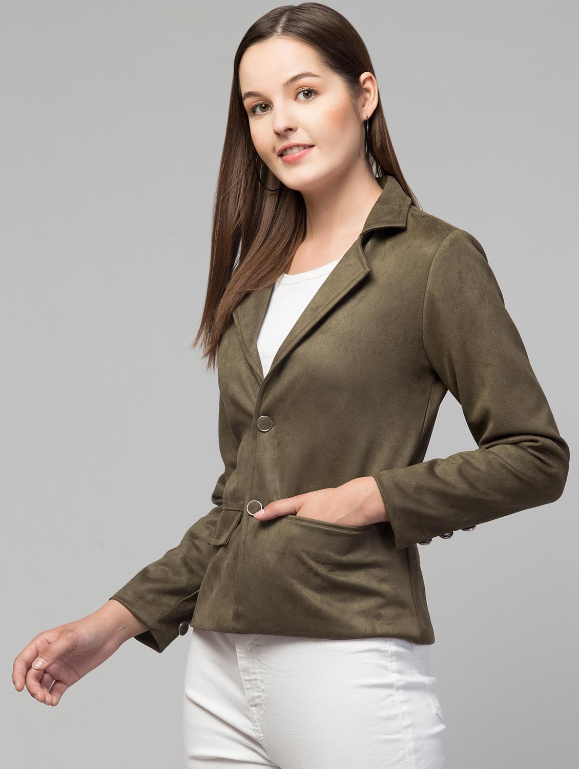 green solid regular jacket - 19945500 - Standard Image - 1