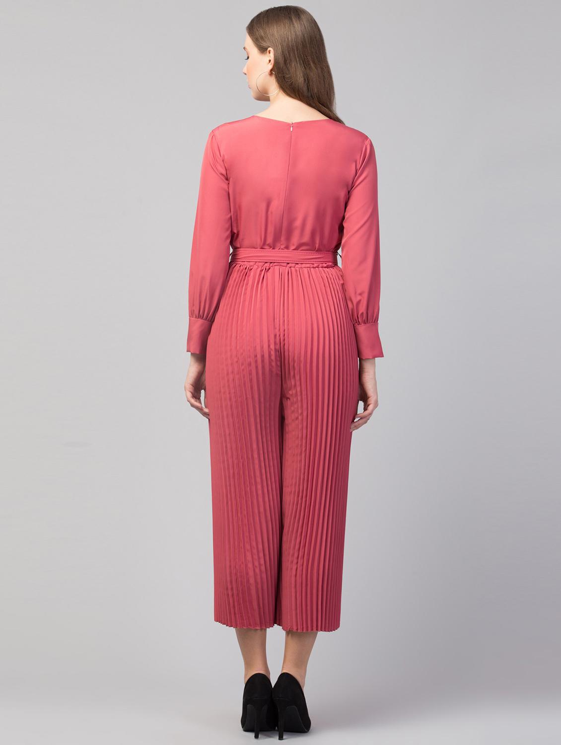 pink solid full leg jumpsuit - 19945511 - Standard Image - 1