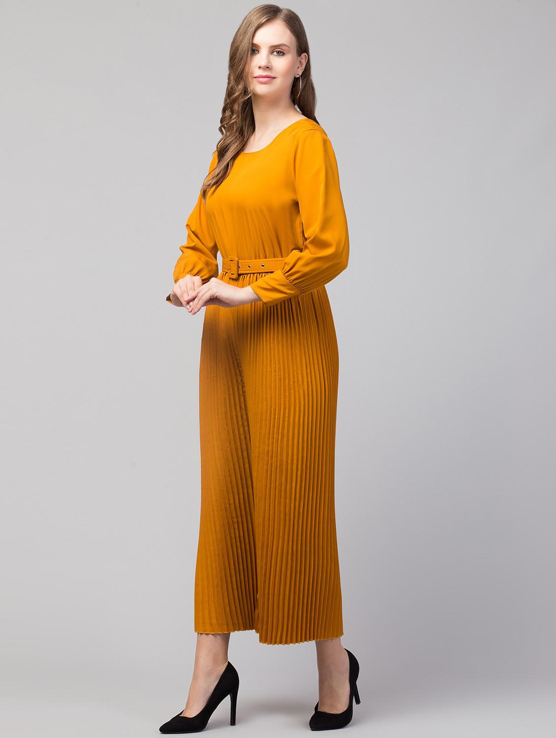 yellow solid full leg jumpsuit - 19945512 - Standard Image - 1