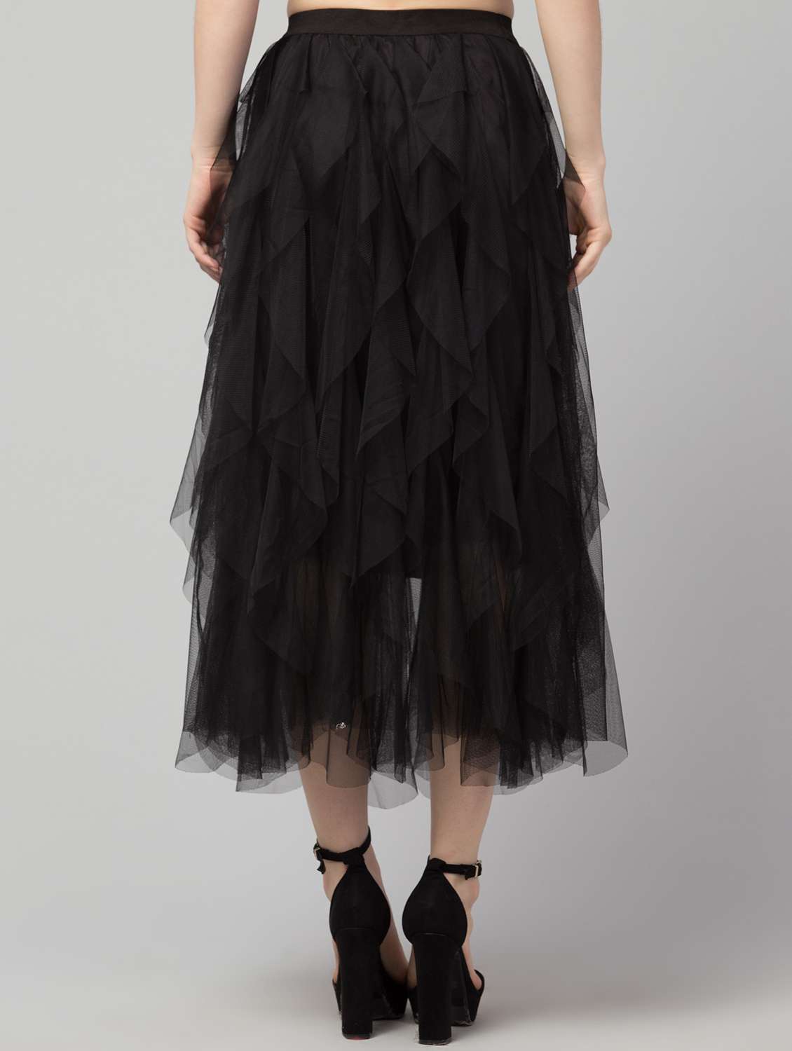 black solid layered skirt - 19945523 -  Standard Image - 1
