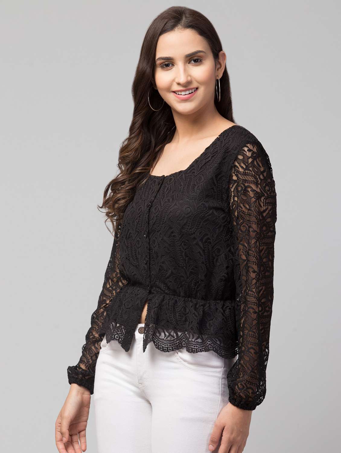 women's a line square neck top - 19945581 - Standard Image - 1