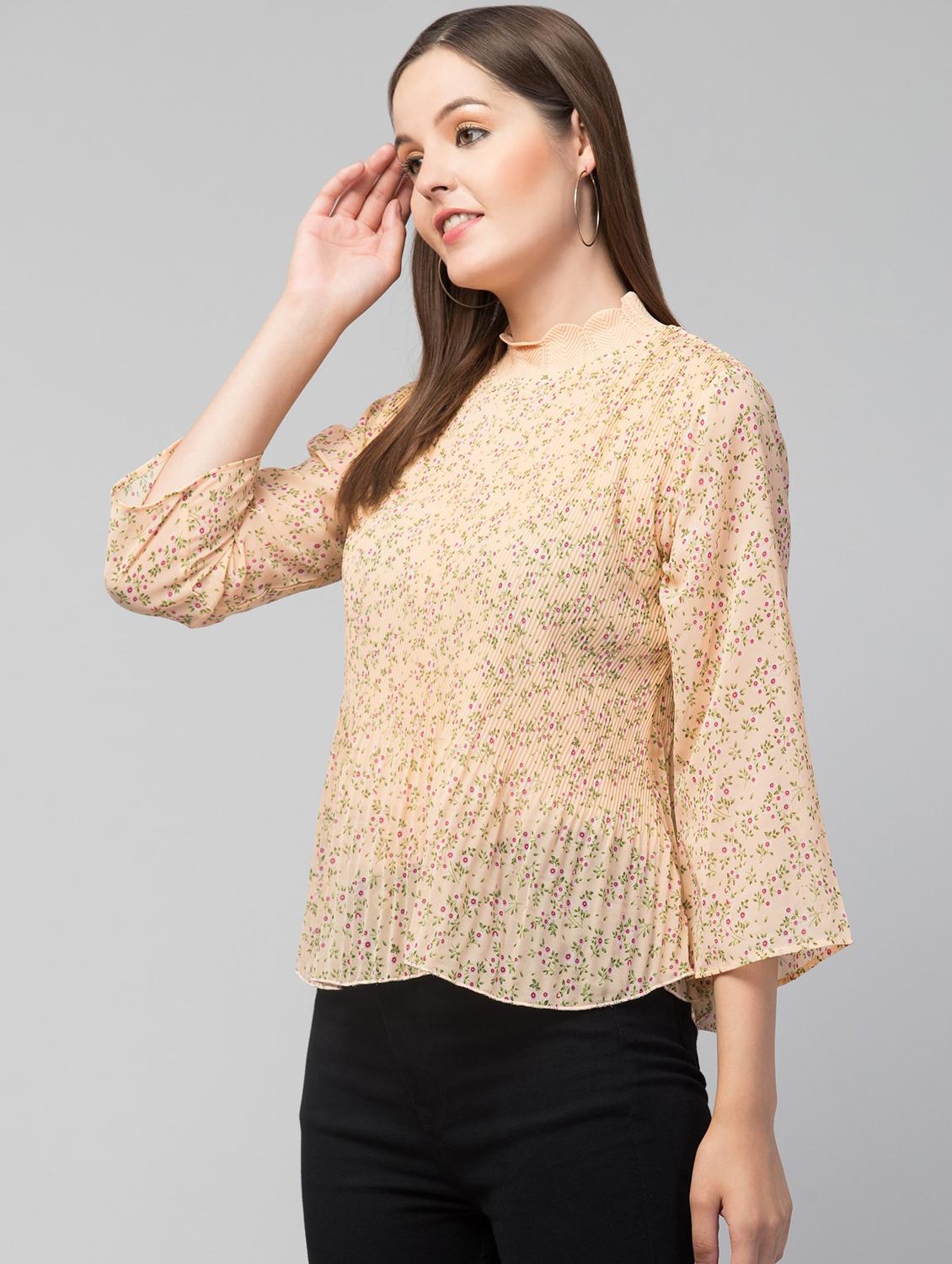 women's straight scalloped neck top - 19945632 - Standard Image - 1