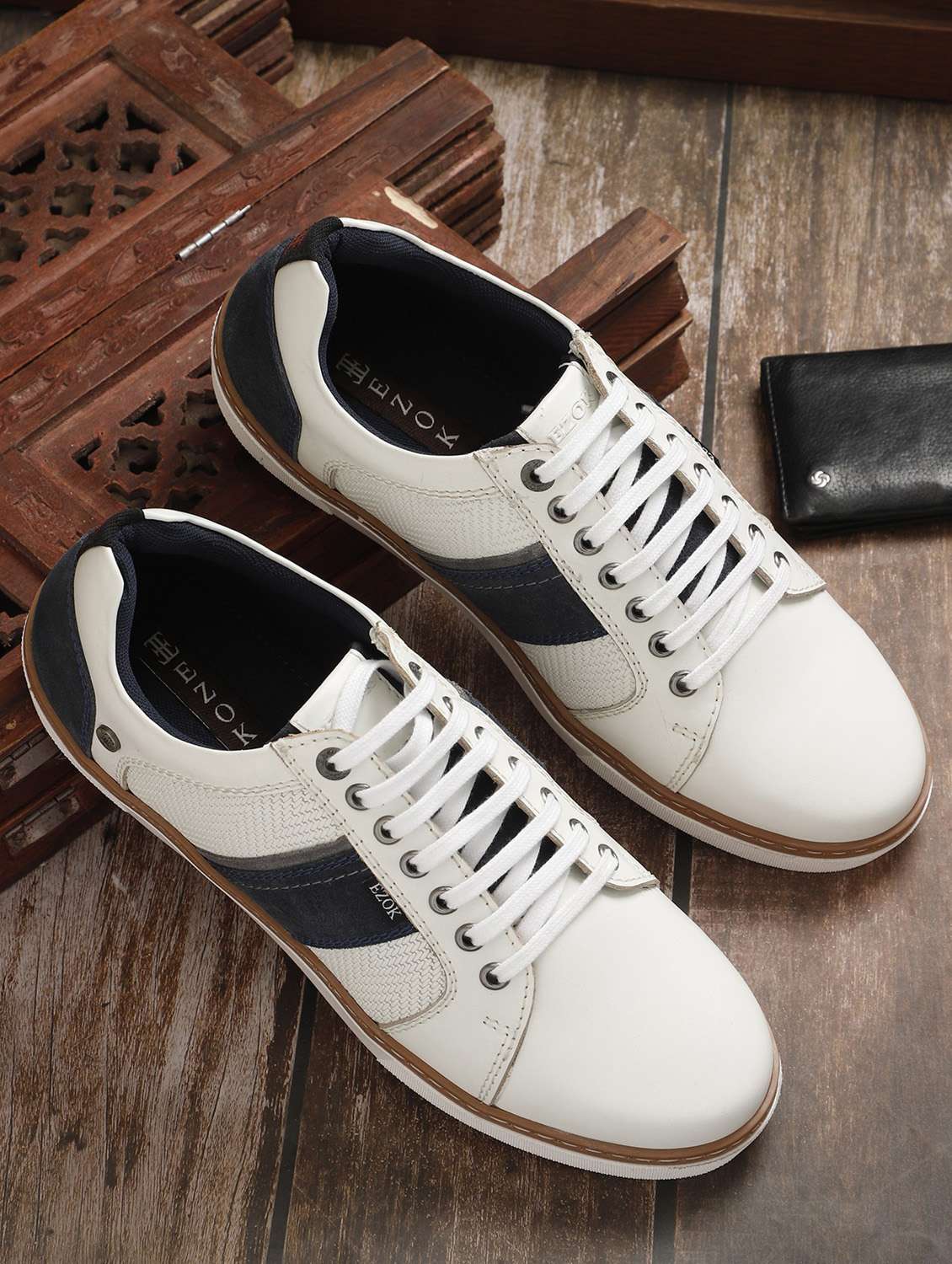 white leather lace up sneakers - 19945708 -  Standard Image - 1