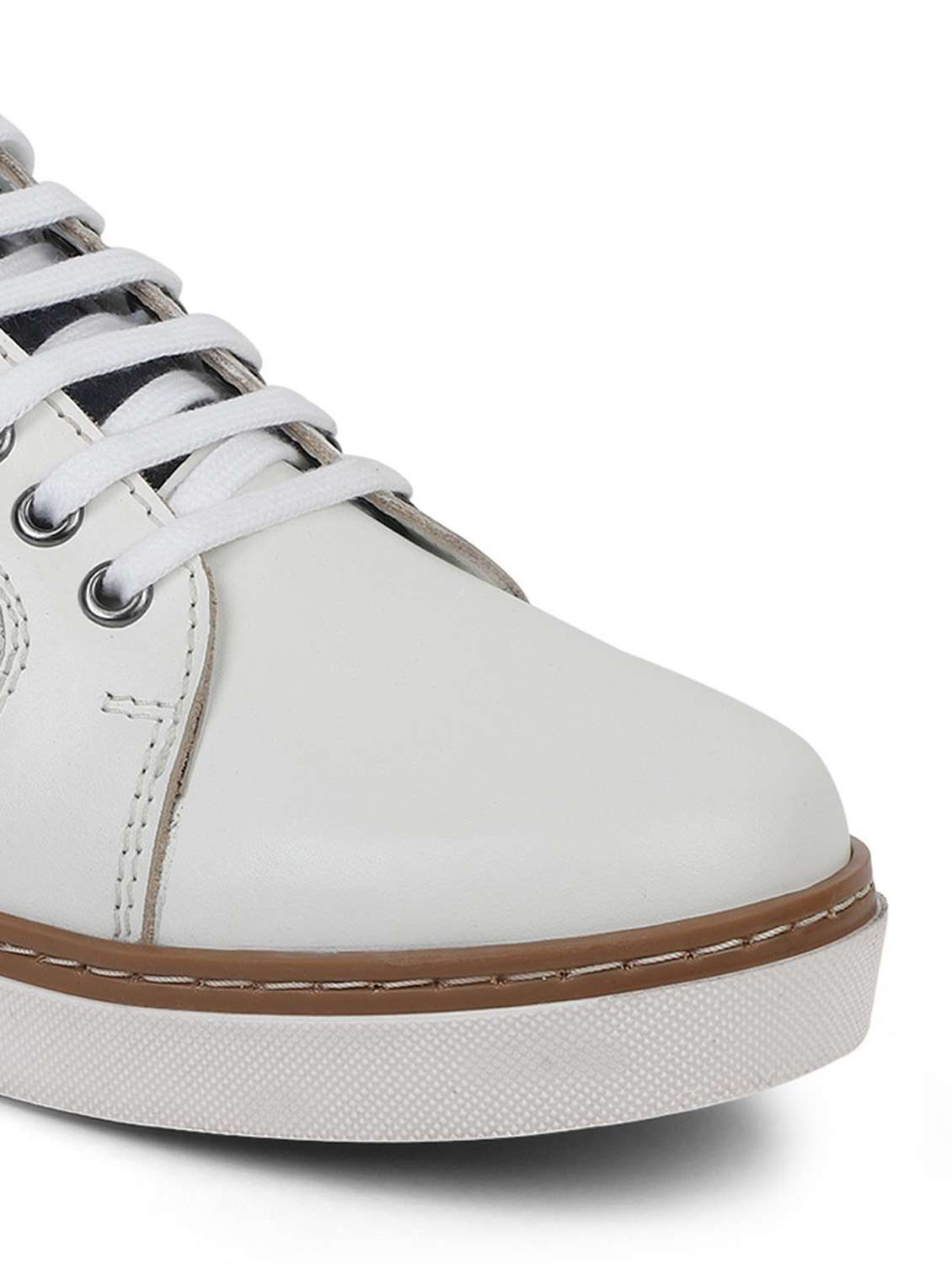 white leather lace up sneakers - 19945708 -  Standard Image - 4