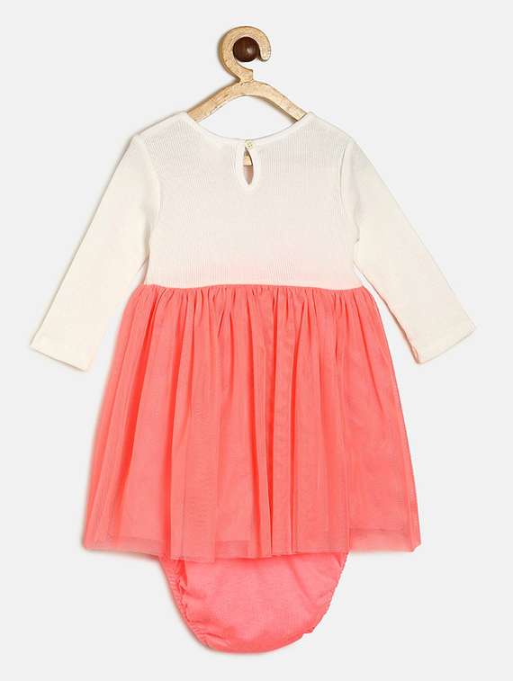 girls round neck long sleeves frock - 19946368 - Standard Image - 1