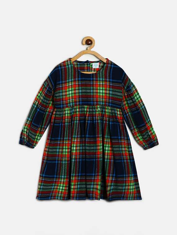 girls round neck long sleeves frock