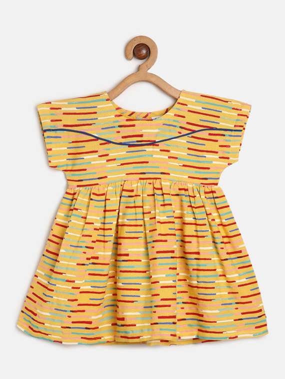 girls round neck cap sleeve frock - 19946414 -  Standard Image - 1