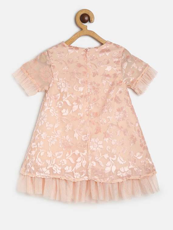 girls round neck short sleeves frock - 19946418 - Standard Image - 1