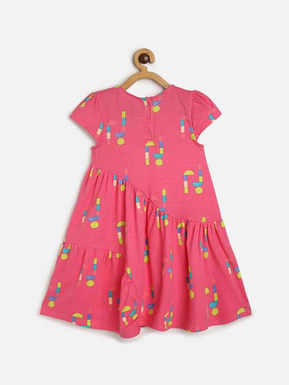 girls round neck short sleeves frock - 19946428 - Standard Image - 1