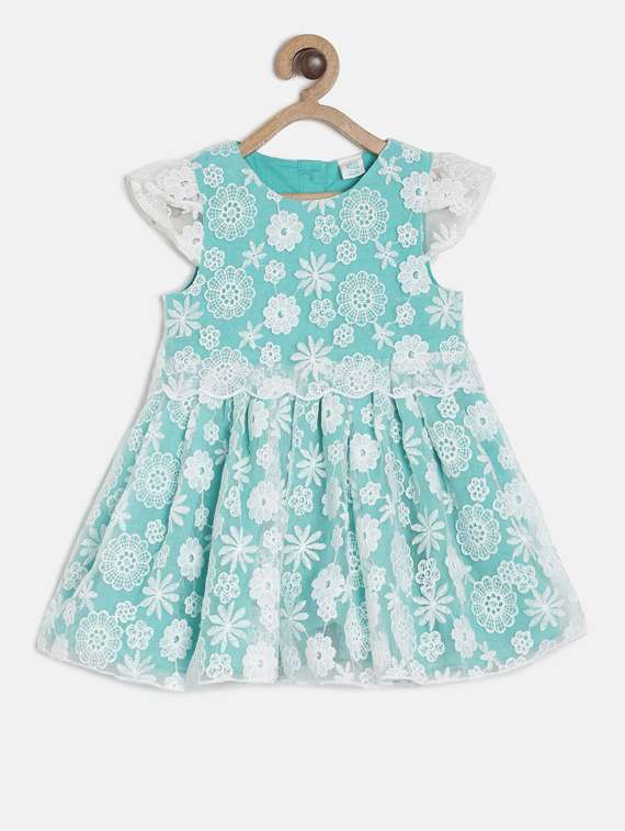 girls round neck embroidered frock