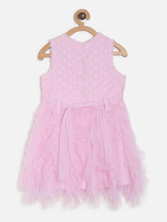 girls round neck long sleeves frock - 19946639 - Standard Image - 1